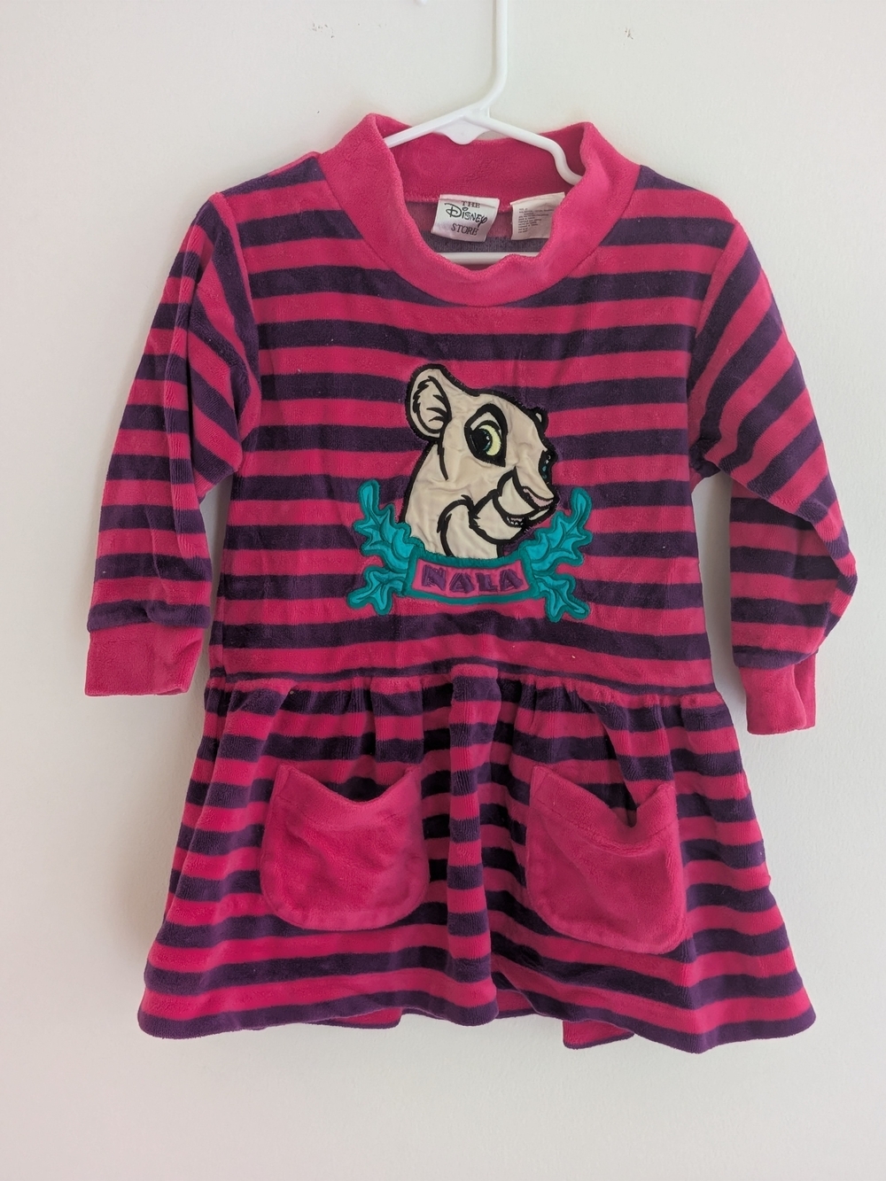 Vintage Disney Nala Pink & Purple Striped Kids Dress